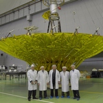 Spektr-R spacecraft during the antenna opening tests